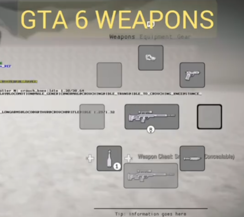 <p><strong>[LEAK] RULETA ARMAS GTA 6</strong></p>